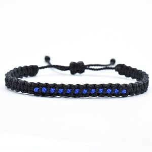 Police Thin blue line bracelet, LEO support, back the blue, officer support